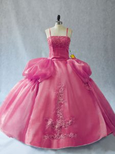 Inexpensive Floor Length Ball Gowns Sleeveless Pink Sweet 16 Quinceanera Dress Lace Up