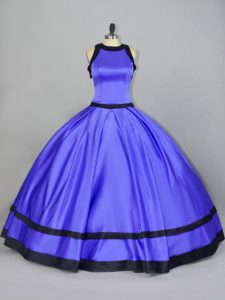 Custom Made Purple Sleeveless Floor Length Ruching Zipper Quinceanera Gowns