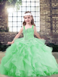 Sleeveless Tulle Lace Up Little Girl Pageant Dress for Party and Wedding Party