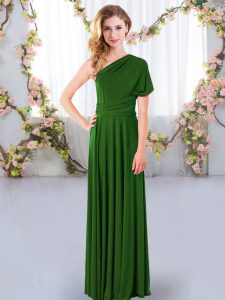 Customized Green Sleeveless Chiffon Criss Cross Vestidos de Damas for Wedding Party