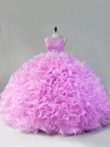 Most Popular Floor Length Zipper Quince Ball Gowns Lilac for Sweet 16 and Quinceanera with Beading and Ruffles