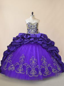 Affordable Ball Gowns Sleeveless Purple Quinceanera Dresses Brush Train Lace Up