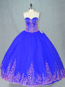 Glittering Floor Length Ball Gowns Sleeveless Blue 15 Quinceanera Dress Lace Up