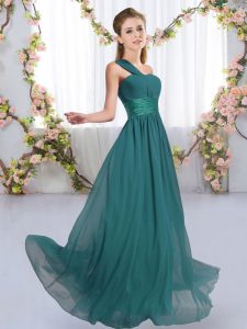 Fashionable Sleeveless Ruching Lace Up Dama Dress for Quinceanera