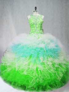 Glamorous Floor Length Ball Gowns Sleeveless Multi-color 15th Birthday Dress Zipper