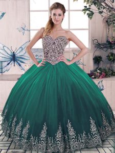Fitting Green Quinceanera Gowns Sweetheart Sleeveless Lace Up