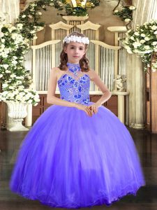 Excellent Sleeveless Appliques Lace Up Little Girls Pageant Gowns