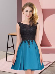 Lovely Teal Quinceanera Court Dresses Wedding Party with Lace Scoop Sleeveless Zipper