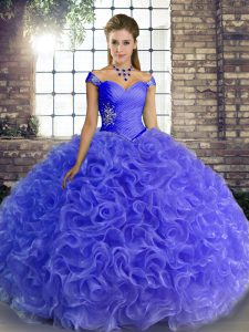 Sophisticated Fabric With Rolling Flowers Sleeveless Floor Length Quinceanera Gowns and Beading