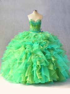 Simple Sweetheart Sleeveless Lace Up Sweet 16 Quinceanera Dress Multi-color Organza