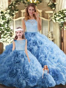 Sweet Floor Length Ball Gowns Sleeveless Baby Blue Quinceanera Gowns Zipper