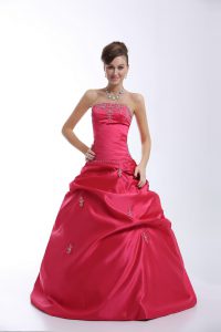 Top Selling Floor Length Hot Pink Sweet 16 Dresses Sweetheart Sleeveless Lace Up