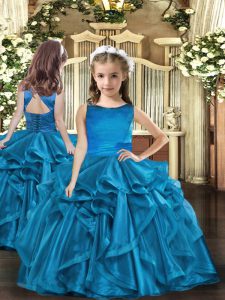 Great Sleeveless Ruffles Lace Up Pageant Dress for Teens