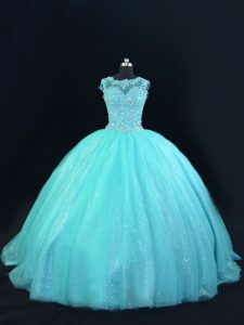 Chic Sleeveless Beading and Lace Lace Up Quinceanera Dresses