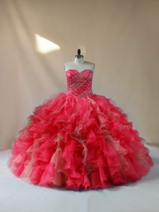 Trendy Sweetheart Sleeveless Lace Up Vestidos de Quinceanera Multi-color Organza