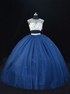 Captivating Tulle Sleeveless Floor Length Ball Gown Prom Dress and Beading