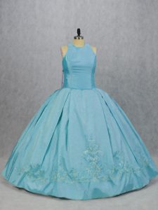 Best Selling Taffeta Sleeveless Floor Length Sweet 16 Quinceanera Dress and Embroidery