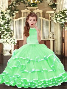 Sleeveless Organza Backless Pageant Gowns For Girls for Party and Sweet 16 and Wedding Party