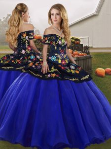 Sleeveless Lace Up Floor Length Embroidery Quinceanera Dresses