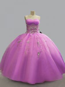 Most Popular Lilac Organza Lace Up Strapless Sleeveless Floor Length Ball Gown Prom Dress Beading