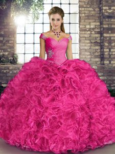 Glittering Sleeveless Lace Up Floor Length Beading and Ruffles Quinceanera Gowns