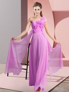 Floor Length Empire Sleeveless Lilac Vestidos de Damas Lace Up