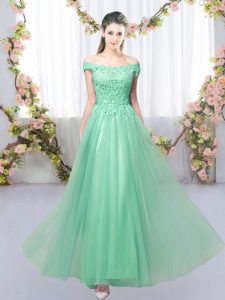 Apple Green Court Dresses for Sweet 16 Prom and Party and Wedding Party with Lace Off The Shoulder Sleeveless Lace Up