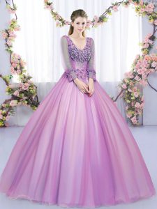Most Popular Long Sleeves Lace Up Floor Length Lace and Appliques 15 Quinceanera Dress