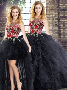 Dynamic Floor Length Ball Gowns Sleeveless Black Ball Gown Prom Dress Zipper