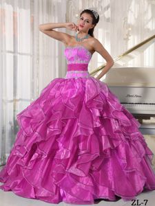 Ruching Sash and Pieces Ruffles Appliques Sweet Sixteen Dresses