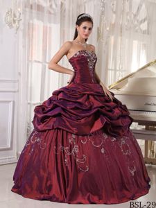 Ball Gown Embroidery with Beading Dress For Quinceanera 2013