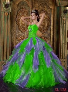 Perfect Two-toned Beaded Ruffled Quinceanera Gowns Wholesale