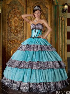 Luxurious Zebra Print Multi-color Quince Dress with Ruffled Layers