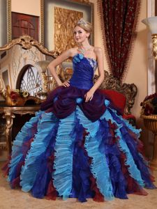 Plus Size Appliqued Ruffled Multi-color Sweet 15 Dresses online