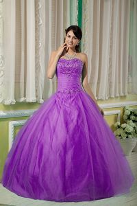 Light Purple Sweetheart Beading Ruched Dress for Sweet 15
