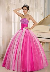 Multi-Color Strapless Beading Ruches Puffy Quinceanera Dresses