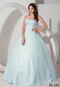 Sweetheart Ball Gown Beading Pleats Decorate Sweet 15 Dresses