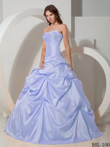 Sweetheart Taffeta Beading Bust Dress for Quince with Pick-ups