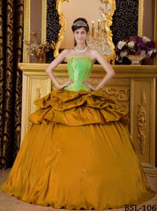 Two Toned Taffeta Dress for Quinceaneras with Pick Ups
