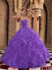 2013 New Style Purple Ruffled Organza Quinceanera Dresses