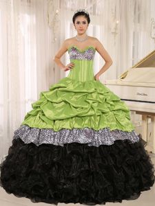 Court Train Sweetheart Pick-ups Sweet 16 Dress with Embroidery