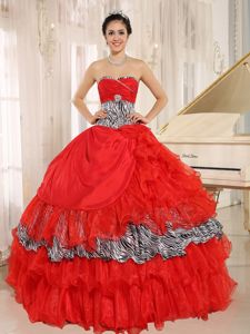 Fashionable Sweetheart Zebra Quinceanera Dresses with Pick-ups