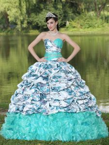 Multi-colored Pick-ups and Ruffles Dresses for a Quince Hot Sale