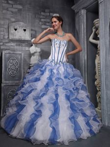 Two-toned Ruffles Sweetheart Quinceanera Party Dress in Organza
