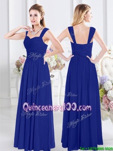 Classical Royal Blue Straps Neckline Ruching Quinceanera Court Dresses Sleeveless Zipper