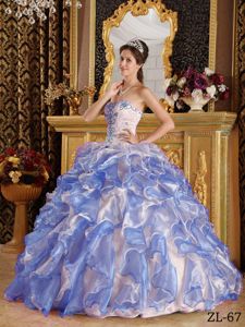 Excellent Colorful Sweetheart Appliques Ruffles Sweet 15 Dresses
