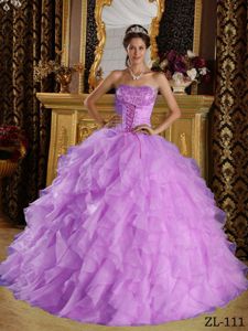 Strapless Organza Sweet 16 Dresses with Layered Ruffles