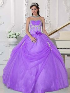 Lilac Taffeta and Organza Appliques Quinceanera Dresses