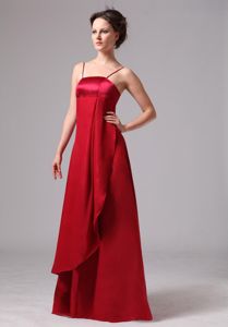 Wine Red Dama Quinceanera Dress with Straps in Chiffon and Satin
