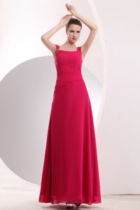 Hot Pink Straps Beading Damas Dresses For Quince Empire Floor-length